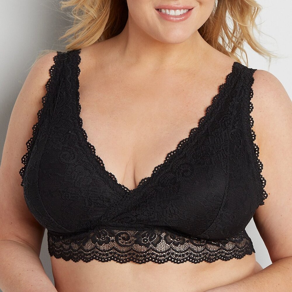 Maurices Plus Size Floral Lace Triangle Bralette